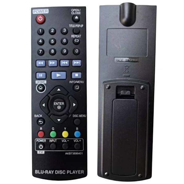AKB73896401 Erstatningsfjernkontroll for LG Blue-Ray Disc DVD-spiller BP250 BP135 BP240 BP300 BP335W BD640