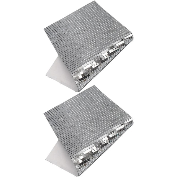 Rolls Itsekiinnittyvät peilimosaiikkitarra DIY-koristelu lasimosaiikkilaatat (100X4X0.12CM, hopea)[GKS]