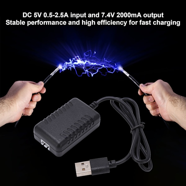 RC USB-latauskaapeli DC 7.4V 2000mA Ulostulo Täysi suojaus WLtoys 144001 104001 kauko-ohjattavalle autolle