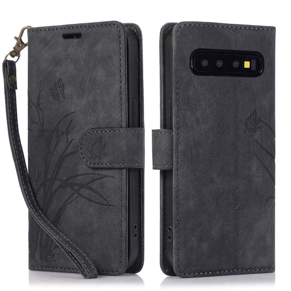 Orkidé PU-deksel for Samsung Galaxy S10 Black