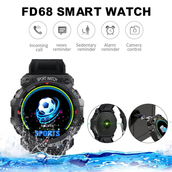 Smart Watch Herr Dam Ultra Clear Touch Screen Vattentät Sport Fitness Stegräknare Bluetooth Call Watch för IOS Android Smart Watch