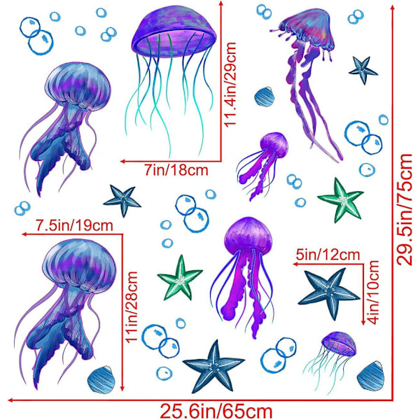 Jättiläismäinen meduusa seinätarra sininen meduusat meritähti seinätarrat Diy Re