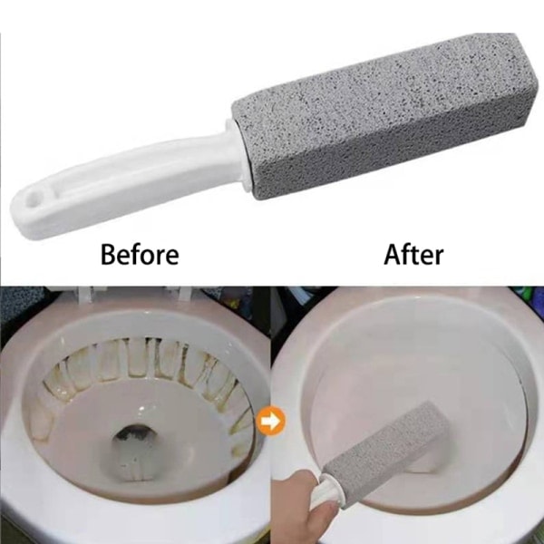 Pumice Toilet Brush Household Toilet Bowl Cleaning Limesc - Gray 3.8*3.8*23.5CM