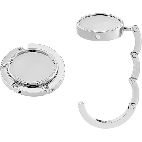 Handväskkrok - Hopfällbar väskkrok i metall - Väskhållare för bord eller skrivbord, väskhängare - Silver 2 st