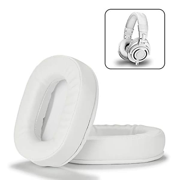 Øreputer Minnefoam Øreputer Deksel Erstatning Øreputer for ATH M50X Passer Audio Technica M40X M30X M20 Hvit
