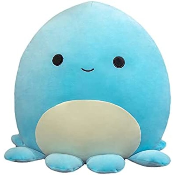 Ny kreativ farge blekksprut dukke søt Smiley humør blekksprut plysj leketøy myk sovepute (blå)