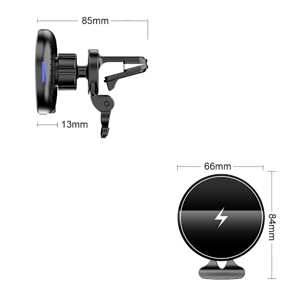 Magnetisk trådløs billader med sugekopp for Apple mobiltelefon trådløs lader iphone12/13 navigasjonsbrakett