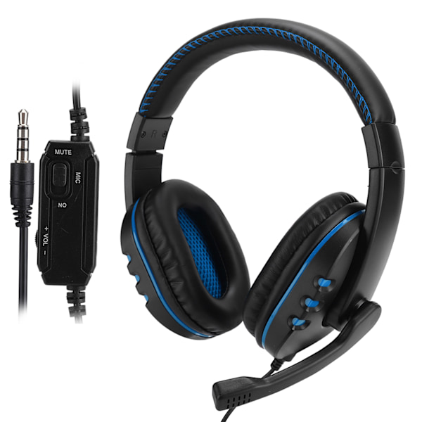 Hodemmontert dataspillheadset høy ytelse for PS4 (Blå Svart){GKS}