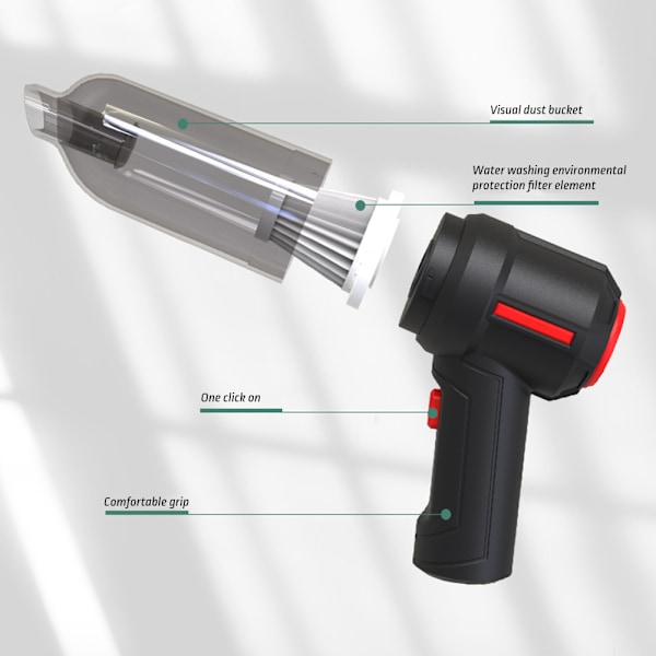 120W Tehokas Johdoton Käsi-imuri & Ilmatäyttö/Tyhjennys Uimarengas Imuri Pussi Autoimuri Musta black