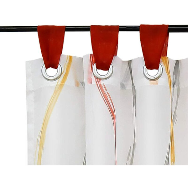 Läpinäkyvä voile-verho aaltokuviollisilla silmukoilla H/L 60/140 cm väri punainen