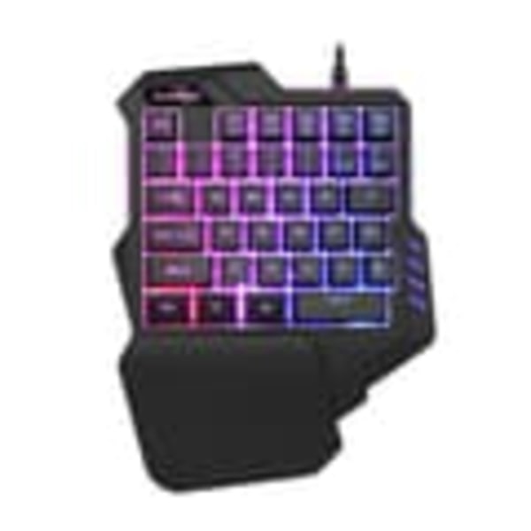 Enhands Gamingtangentbord med belysning - 7 RGB-färger