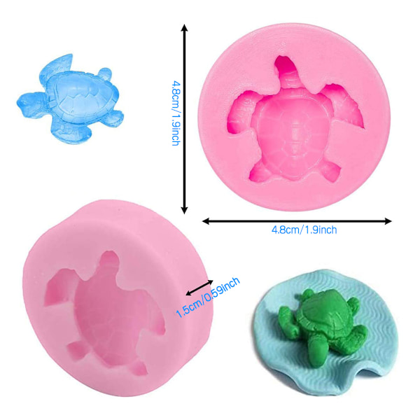 6 st Sköldpadda Silikonform Sköldpadda Godis Fondantform Chokladform för Desserter DIY Tårtdekoration Verktyg