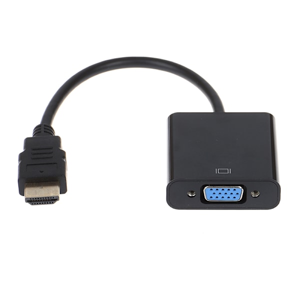 Svart HDMI till VGA Adapterkabel Projektor Monitor HD-omvandlare[GKS] Onesize