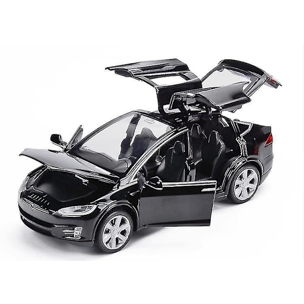 Helt ny 1:32 Tesla Model X leksaksbil i metall, gjutna och leksaksbil, gratis frakt, leksaker för barn, barnpresenter, leksaker för pojkar Black