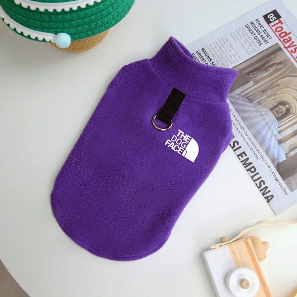 Lemmikkikoiran Vaatteet Takki Syksy Talvi Muoti Fleece Lämmin Pusero Liivi Pienille Chihuahua Bulldog Koirat Takit Asut Tarvikkeet Violetti Purple XXL (6-8kg)