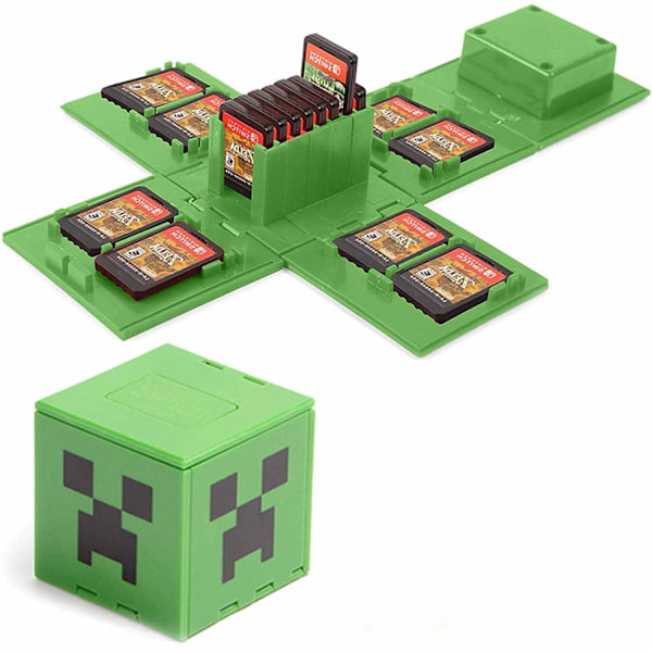 Spilloppbevaringsetui for Nintendo Switch - Spillkortetui for Switch, spilloppbevaringskube, spillkortorganisator for Nintendo Switch med 16G