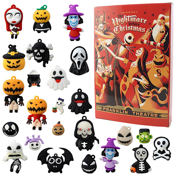 Adventtikalenteri 2023 Hot Halloween Horror Atmosphere Calendar Toy Blind Box 24 Bits Gothic Advent Countdown Calendar Blind style 1