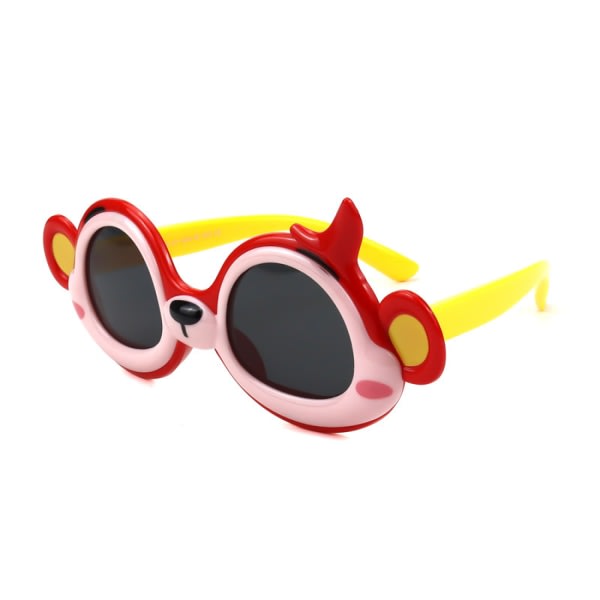 Barnsolglasögon Tecknad Polariserade Barnglasögon Solskydd Spegel UV-skydd Barnglasögon----liten apa röd