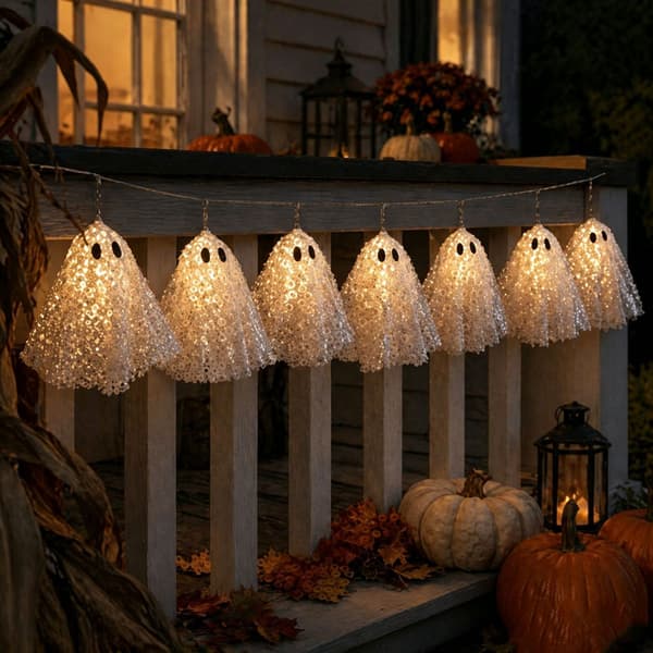 Halloween lysande spöktema-dekorationer, festprydnader, skrivbordsdekorationer och hängen. Basic model