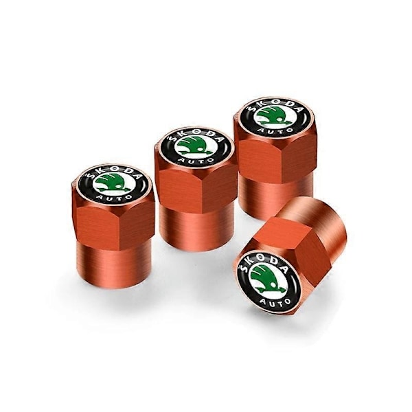 4 kpl Auton Pyörän Rengasventtiilin Suojukset Pölysuojat Tarvikkeet Skoda Octavia Rapid Kodiaq Karoq Fabia Kamiq Superb Derivative Vision-Perfet -malleille 4pcs Orange