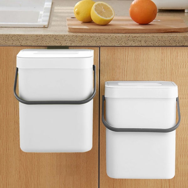 Indoor Kitchen Airtight Compost Bucket White