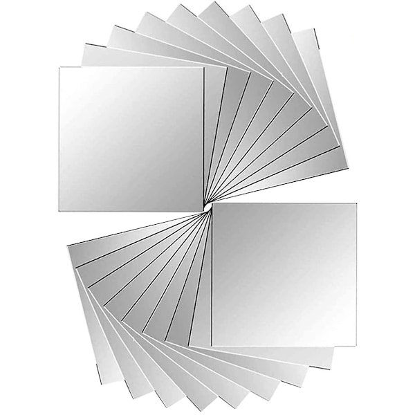 18 stk selvklebende speilfliser veggspeil 15 x 15 cm