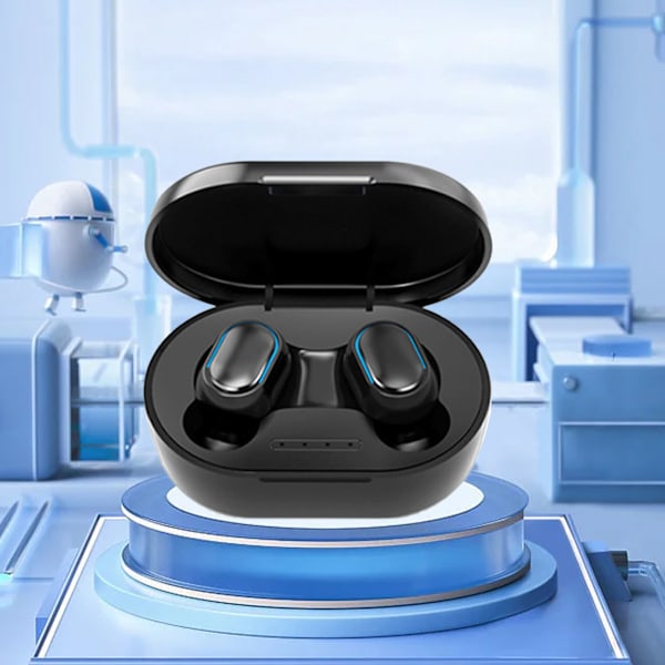 Trådløse Bluetooth-hodetelefoner 360 graders surroundlyd Ergonomiske Bluetooth-sportshodetelefoner Svart 0.3