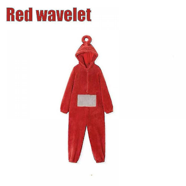 Teletubbies voksen onesies, en-delt pysjamas jumpsuit for menn og kvinner, unisex par hjemmekler Rød Red M