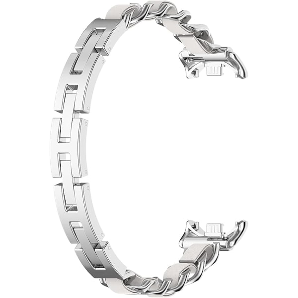 Kompatibel med Xiaomi Mi Smart Band 8 Armband Metall Justerbart Vävt Armband Smart Klockarmband Tillbehör för Kvinnor Män Ersättningsarmband