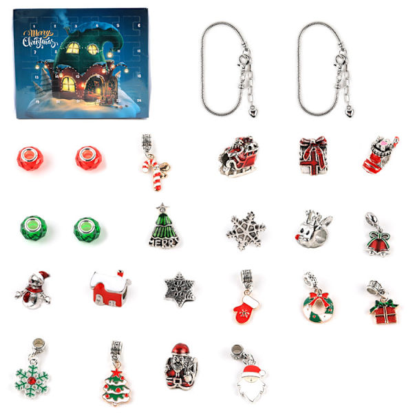 Ny juleoverraskelse Blind Box Armbånd Julekalender 24 Kalender Nedtelling Gaveeske 2