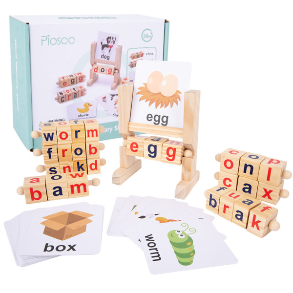 Spin and Read Phonics Träläsblock | Lärresurser och Montessori-träleksaker för barn 3 4 5 6