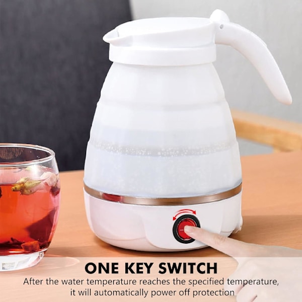 Foldbar elkedel 0,6L silikone rejse elkedel Foldbar