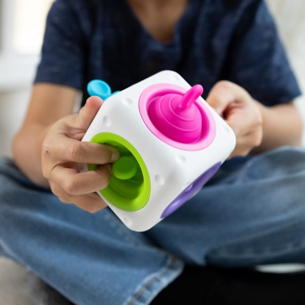Fat Brain Toys Tugl Cube - Pop-kub för småbarn, barn, tonåringar, vuxna