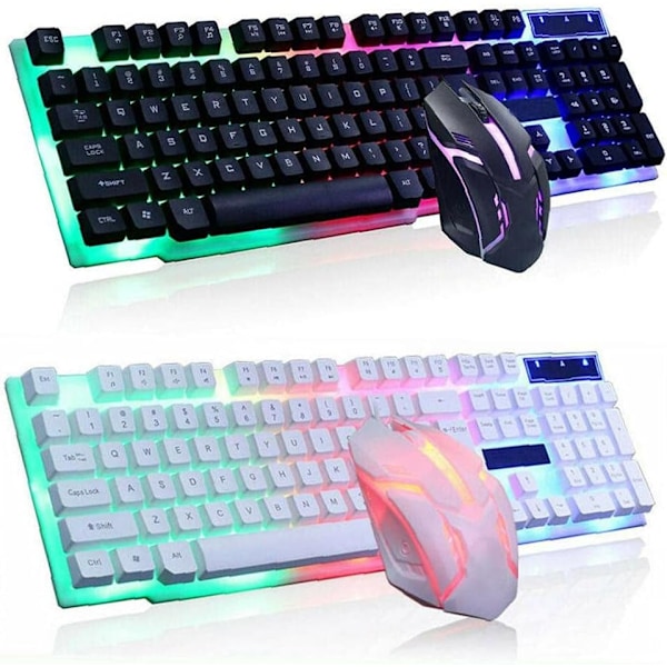 Trådlöst tangentbord och mus-kit GTX300 Combo Kit LED-bakgrundsbelysning, Vit