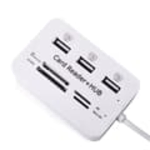 USB 2.0 Minneskortläsare + USB Hubb (Hög Hastighet)