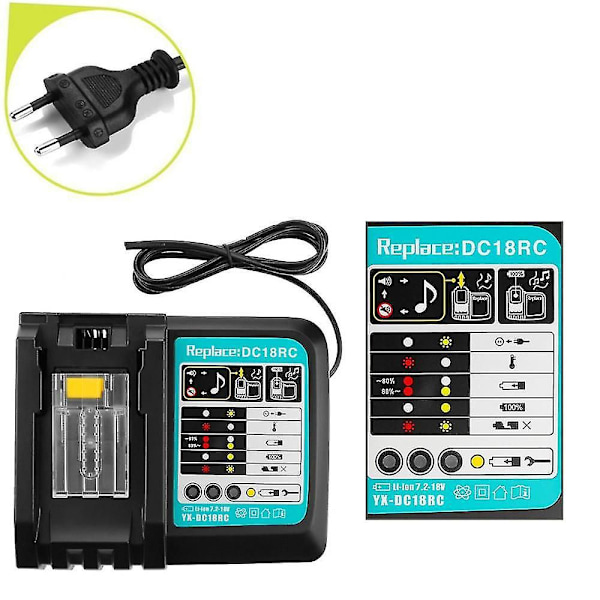 Batterioplader til Makita 14.4v 18v Batteri Bl1830 Bl1430 Dc18rc Dc18ra EU Stik 3a 1a Oplader 3A charger