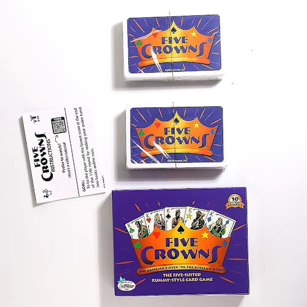 Five Crowns -korttipeli, klassinen perhepeli, hauska peli juhliin, rommityylinen lautapeli