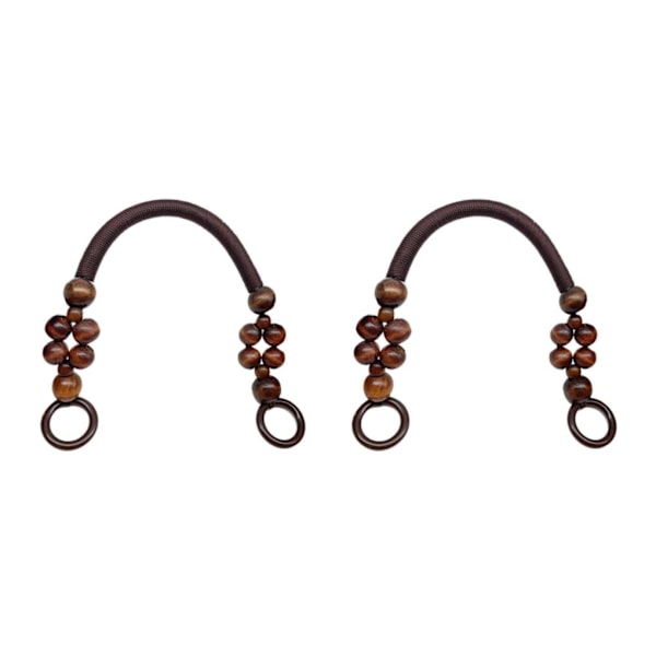 1/2/3 Puuhelmillä koristeltu laukun kahva laukun hihna käsilaukun kahva kahvi 48cm[GKS] Coffee 48cm 3Set