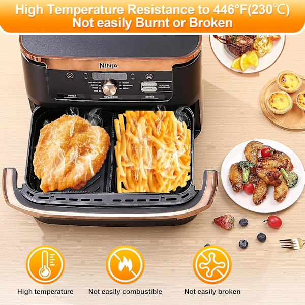 Silikonform til Airfryer for Ninja Foodi Flexdrawer AF500EU 10,4L, Ninja AF500EU Luftfritøstilbehør 1 × 10,4L og 2 × 5,2L (2 × 5,2L)