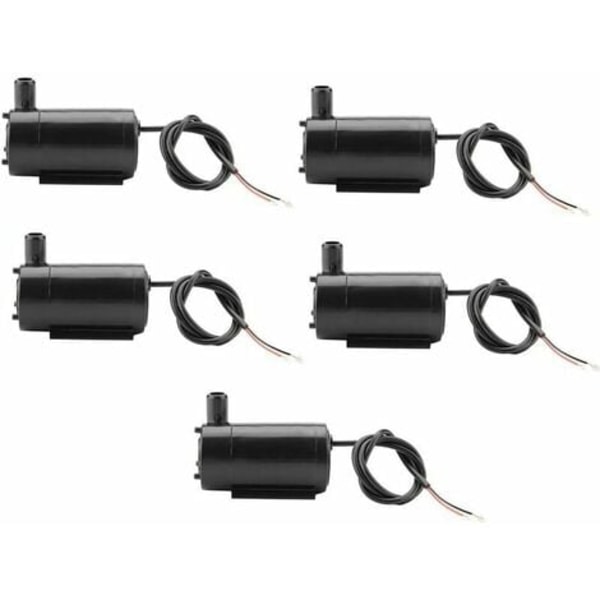 5 stk mini vannpumpe, 3W 220V DC 3V-5V plast nedsenkbar pumpe for akvarium fontene