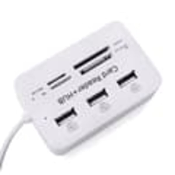 USB 2.0 Minneskortläsare + USB Hubb (Hög Hastighet)