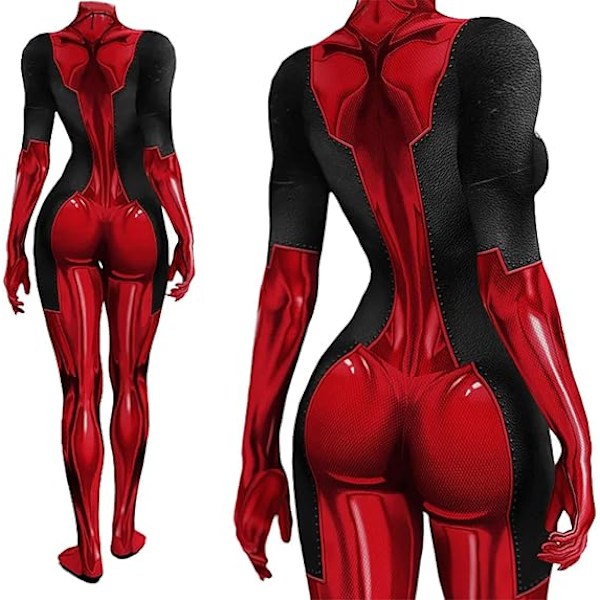 Kostym Jumpsuit för Kvinnor Halloween Superhjälte Bodysuit Spandex Zentai Dräkt 3D Tryck M