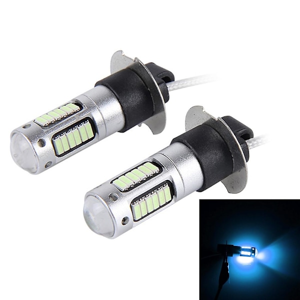 2 stk. H3 10W 30 SMD-4014 LED tågelygter til bil, DC 12V Ice Blue Light
