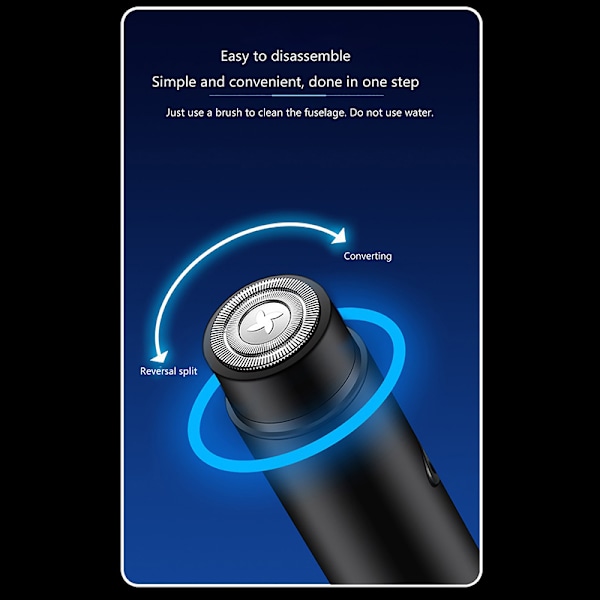 Mini Elektrisk Barbermaskine Ansigt Skæg Barbermaskine Hårtrimmer Rejse[GKS] Black