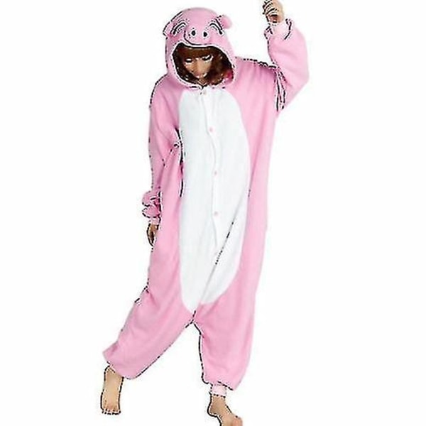 Halloween Unisex Onesie Kigurumi Fancy Dress Costume Huppari Pajamas Sleep Wear-9-1 - Perfet Pink Pig Pink Pig L for 170-180cm