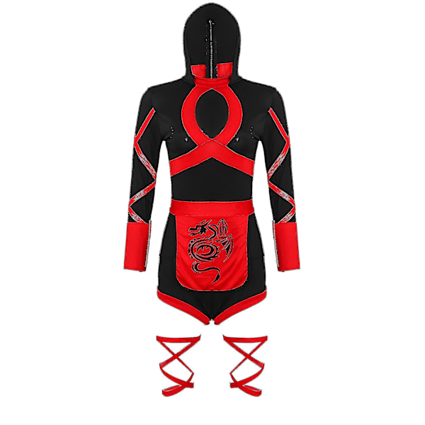 Naisten Ninja Cosplay Sexy Bodysuit Puku Halloween-juhlat Puku Puku XL