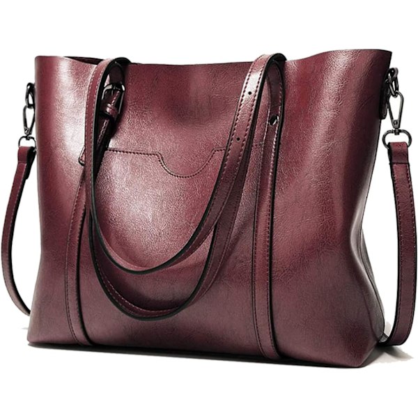 Damhandväskor Mjukt Läder Stor Kapacitet Retro Vintage Topphandtag Vardaglig Ficka Tote Axelväskor Brun Brown