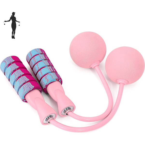 Hopprep, träningsrep utan hopprep för fitness, justerbart viktat trådlöst hopprep för män och kvinnor - Pink+Blue