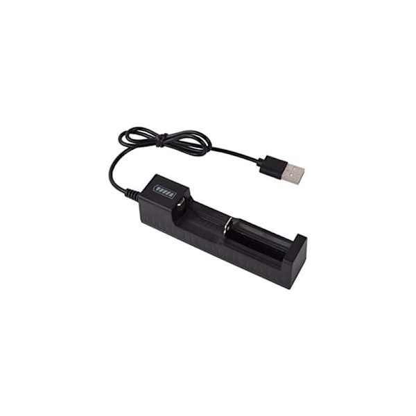 USB-laddare för litiumbatteri, bländande ficklampsaccessoar, 18650-laddare, 26650, intelligent litiumbatteriladdare, 3,7 V, svart