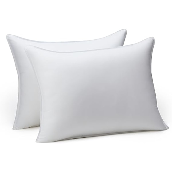 Amazon Basics Down Alternative Puder til Mave- og Rygsovere, Blød Densitet, Standard, Pakke med 2, Hvid, 66 cm L x 51 cm B
